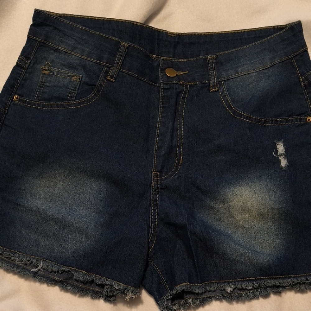 Dark Blue Denim Shorts